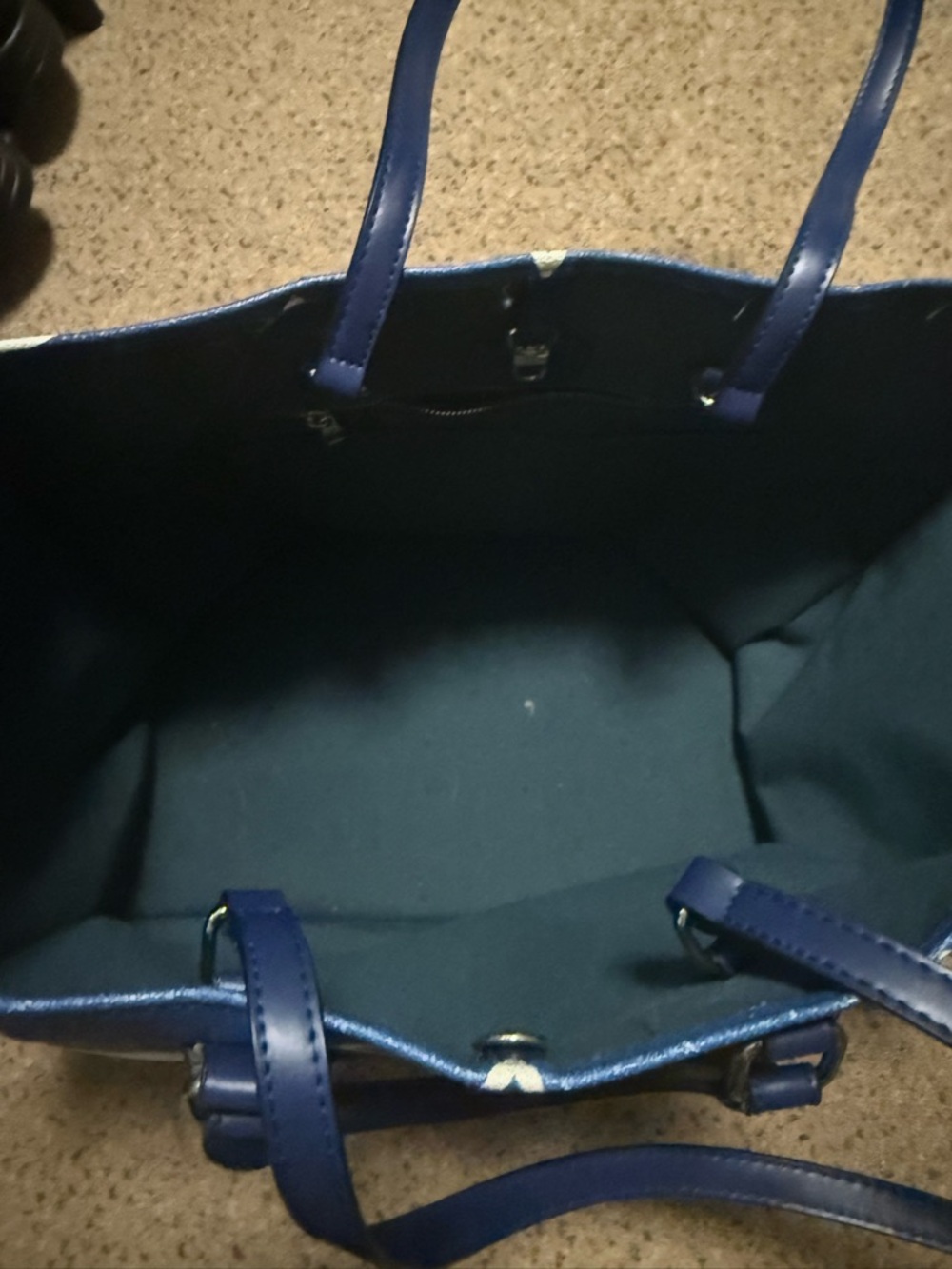 Blue Women's Tote Bag - Classic Navy Shoulder Bag - Picture 2 of 3